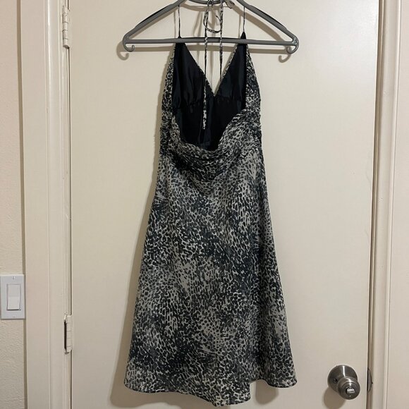 Vtg Y2K Express Silk Babydoll Dress Sz 0 Animal Print Whimsigoth Fairy Grunge - Picture 2 of 10